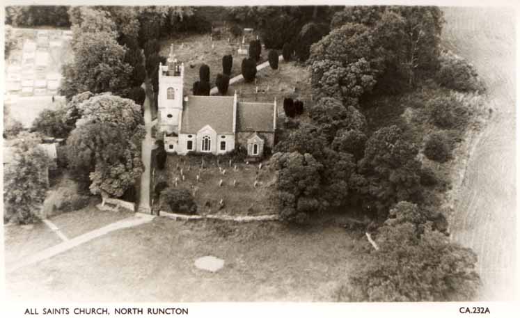 North Runcton church aerial view