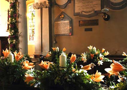 candle and flowers